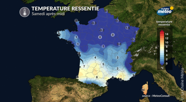 Températures ressenties samedi Actualités France