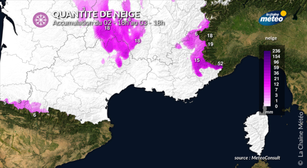 Cumuls de neige France Actualités France
