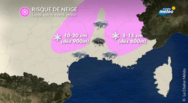 Risque de neige lundi et mardi au sud Actualités France