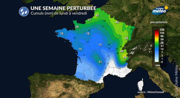 Cumuls de pluie en France Actualités France