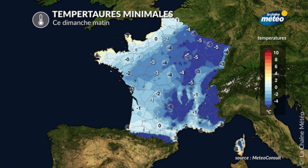 températures minimales ce dimanche matin Actualités France