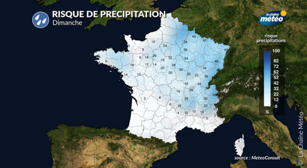 Risque de précipitation dimanche Actualités France