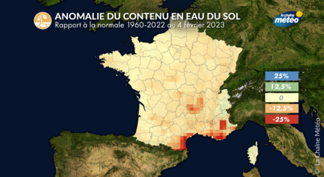 Anomalie du contenu en eau des sols Actualités France