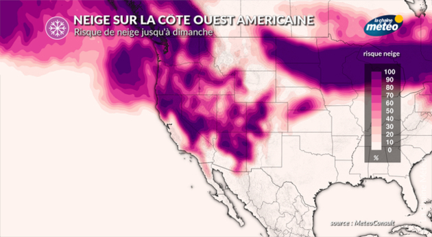 Risque de neige Californie Actualités étranger
