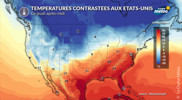 Températures Etats-Unis Actualités étranger