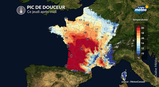 Pic de douceur jeudi après-midi Actualités France