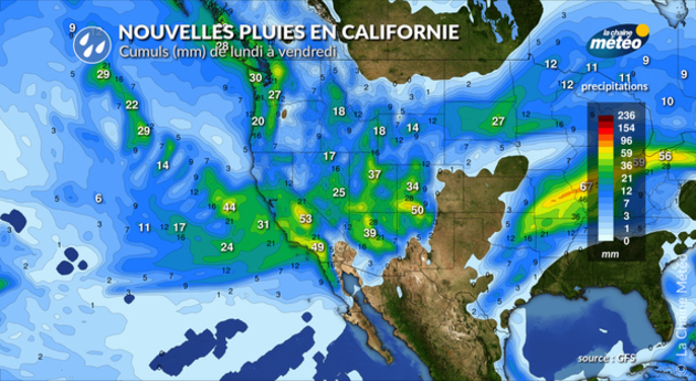 Cumuls en Californie Actualités étranger