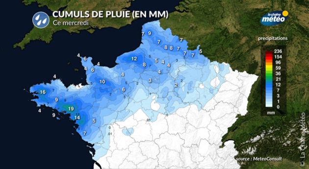 Pluie prévue mercredi Actualités France