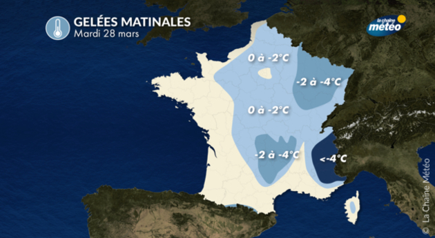 Gelées prévues mardi 28 mars Actualités France
