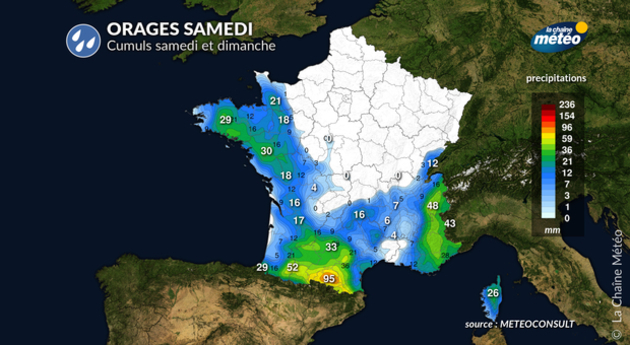 cumuls de pluie dimanche Actualités France