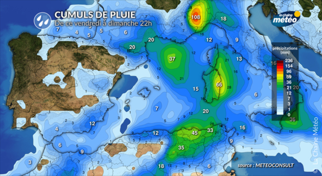 Cumuls de pluie sur les pays méditerranéens Actualités étranger