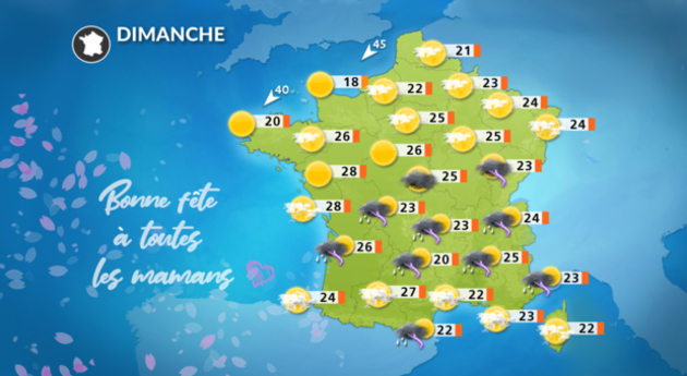 La météo pour la fête des mères Actualités France