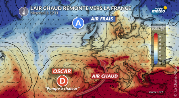 La dépression OSCAR fait remonter la chaleur Actualités France