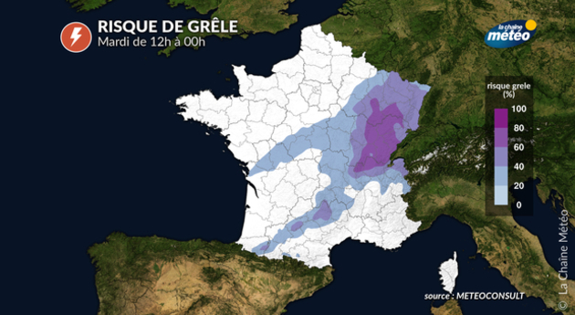 Risque de grêle mardi Actualités France