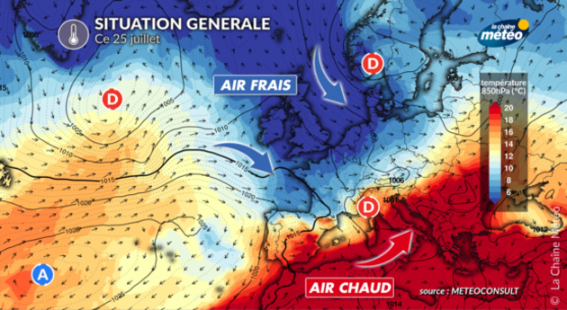 Situation météo ce 25 juillet Actualités France