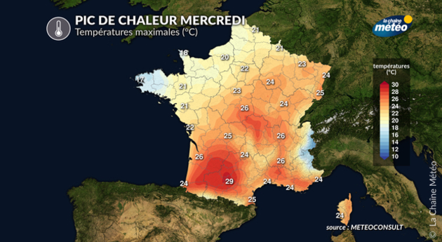 Mercredi sera la journée la plus chaude de la semaine prochaine Actualités France