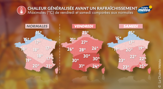 Chute des températures entre vendredi et samedi Actualités France