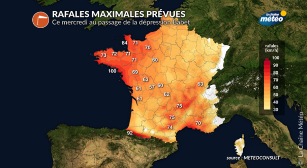 Fortes rafales au passage de la dépression Babet Actualités étranger