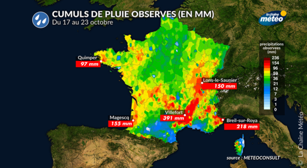 Cumuls de pluie France Actualités France