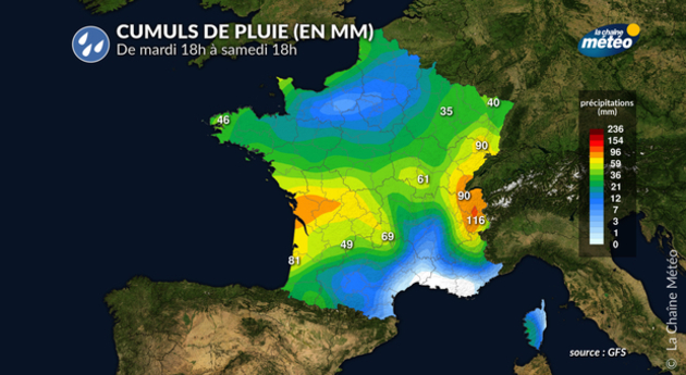 Cumuls de pluie jusqu Actualités France