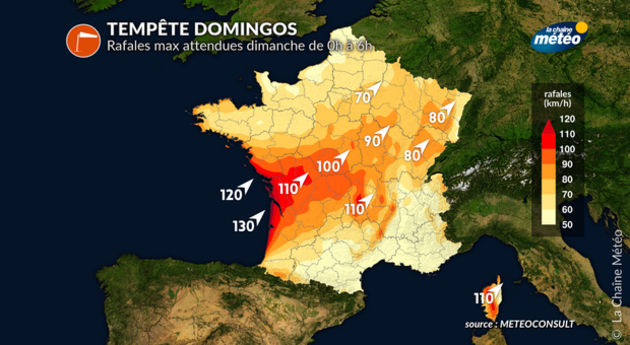 Rafales nuit de samedi à dimanche Actualités France