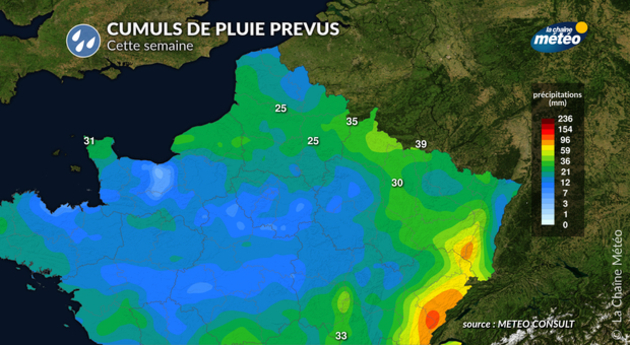 Cumuls de pluie attendus cette semaine Actualités France