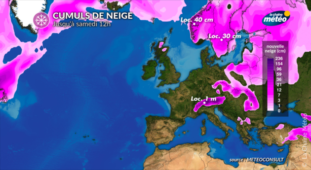 Cumuls de neige jusqu Actualités France