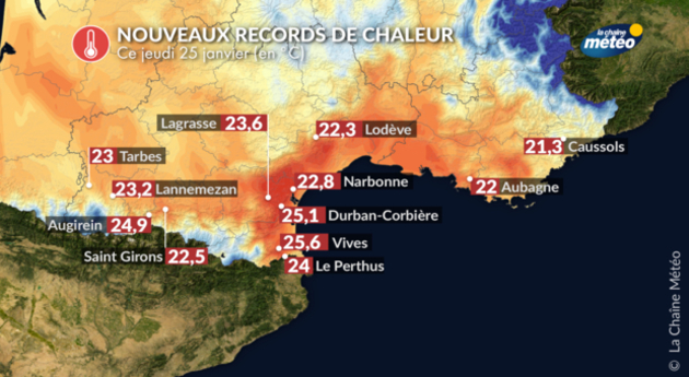 Records de douceur du 25 janvier 2024 Actualités France