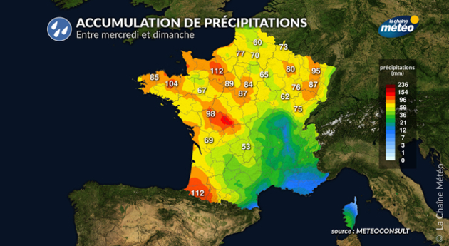 Cumul de pluie Actualités France