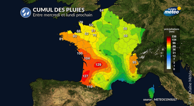 Cumul de pluie Actualités France