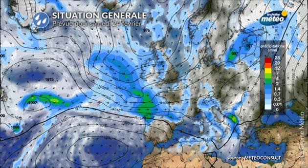 Situation pour samedi, modèle METEOCONSULT Actualités France