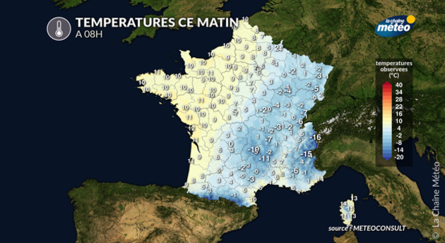 Température à 08h ce matin Actualités France