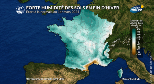 Sols très humides au 1er mars Actualités France