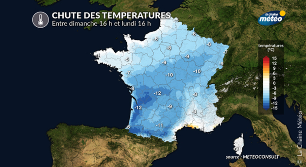 Chute des températures Actualités France