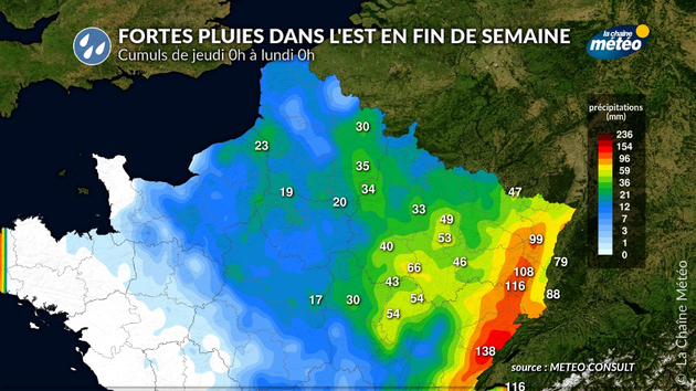 Cumuls de pluie prévus dans l Actualités France
