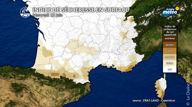 Indice de sécheresse superficielle Actualités France