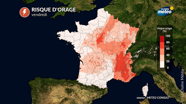 Risque orageux pour vendredi Actualités France