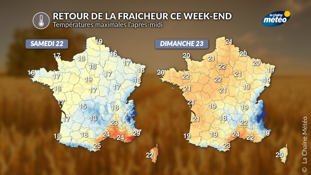 Températures maximales pour ce week-end Actualités France