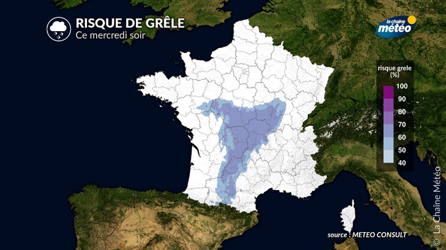 Risque de grêle ce mercredi soir Actualités France