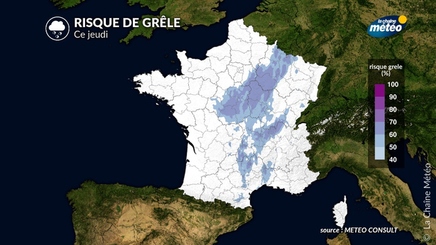 Risque de grêle ce jeudi Actualités France