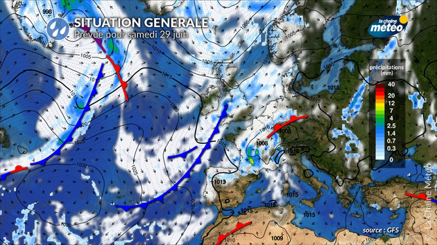 Situation générale prévue pour samedi 29 juin Actualités France