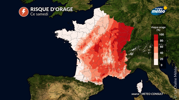 Extension du risque orageux samedi Actualités France
