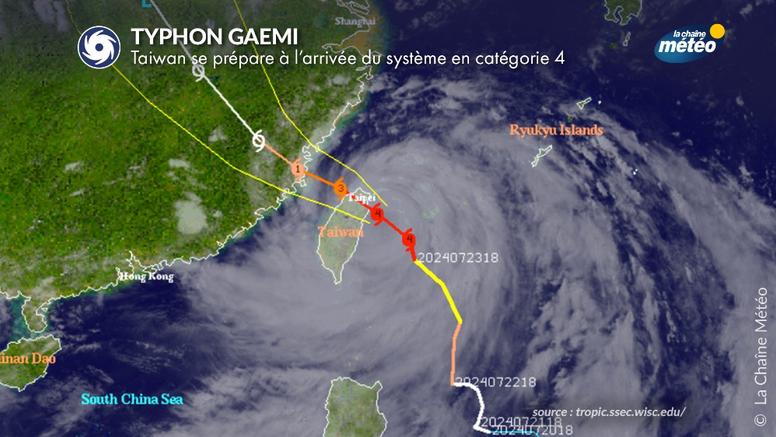 Typhon Gaemi : Taïwan en ligne de mire ce mercredi