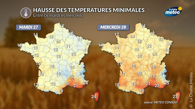 hausse des températures minimales entre ce mardi et mercredi matin Actualités France