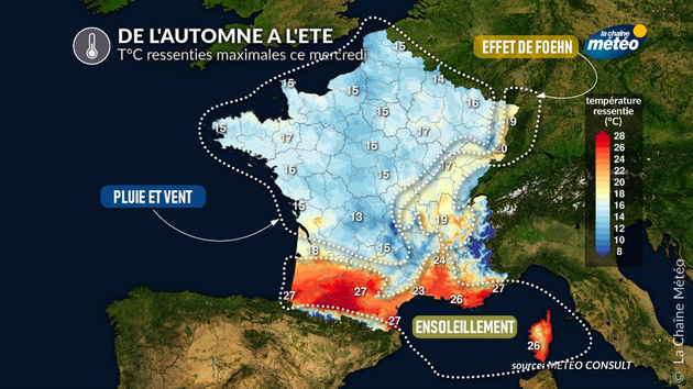 Température ressenties ce mercredi Actualités France