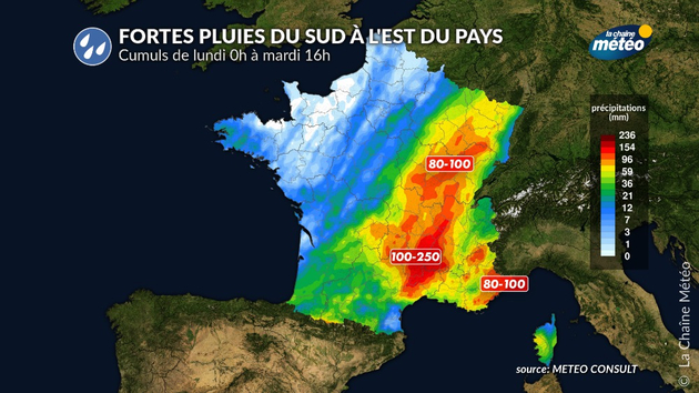 Fortes pluies lundi et mardi Actualités France