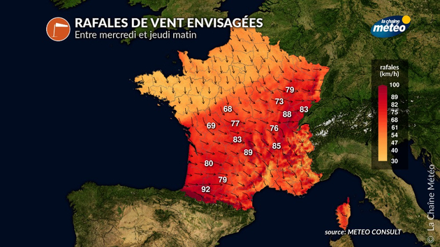 rafales de vent envisagées au passage de Kirk Actualités France