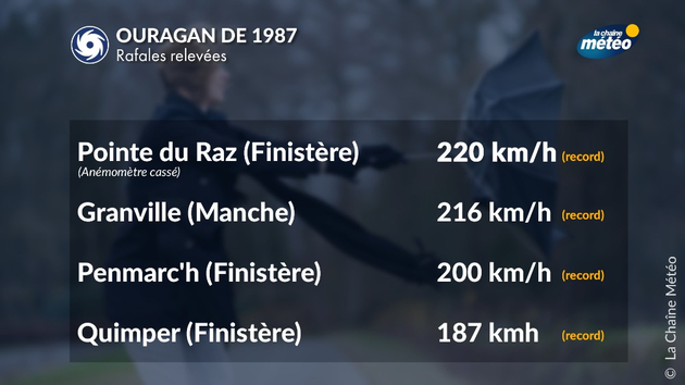 Ouragan de 1987 : rafales relevées Actualités France