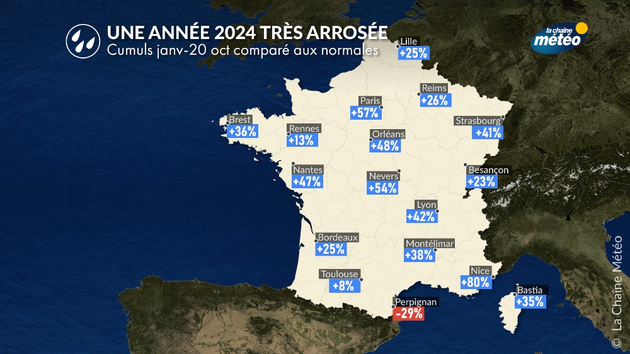 Année 2024 très arrosée en France métropolitaine Actualités France