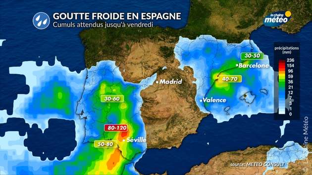 Cumuls attendus en Espagne Actualités étranger